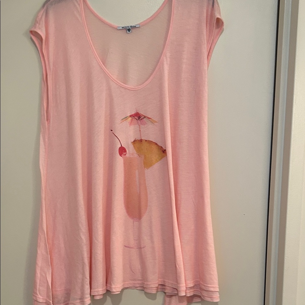 Wildfox Light Pink Graphic Tee
